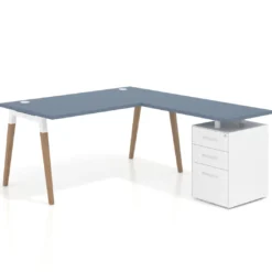 Mesa de oficina con cajones Arki, frontales de metal