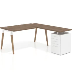 Mesa de oficina con cajones Arki, frontales de metal