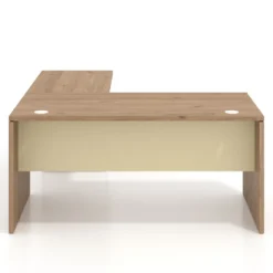 Mesa de Oficina con cajones Work Plus fondo 80, frontales melamina estructura naturale