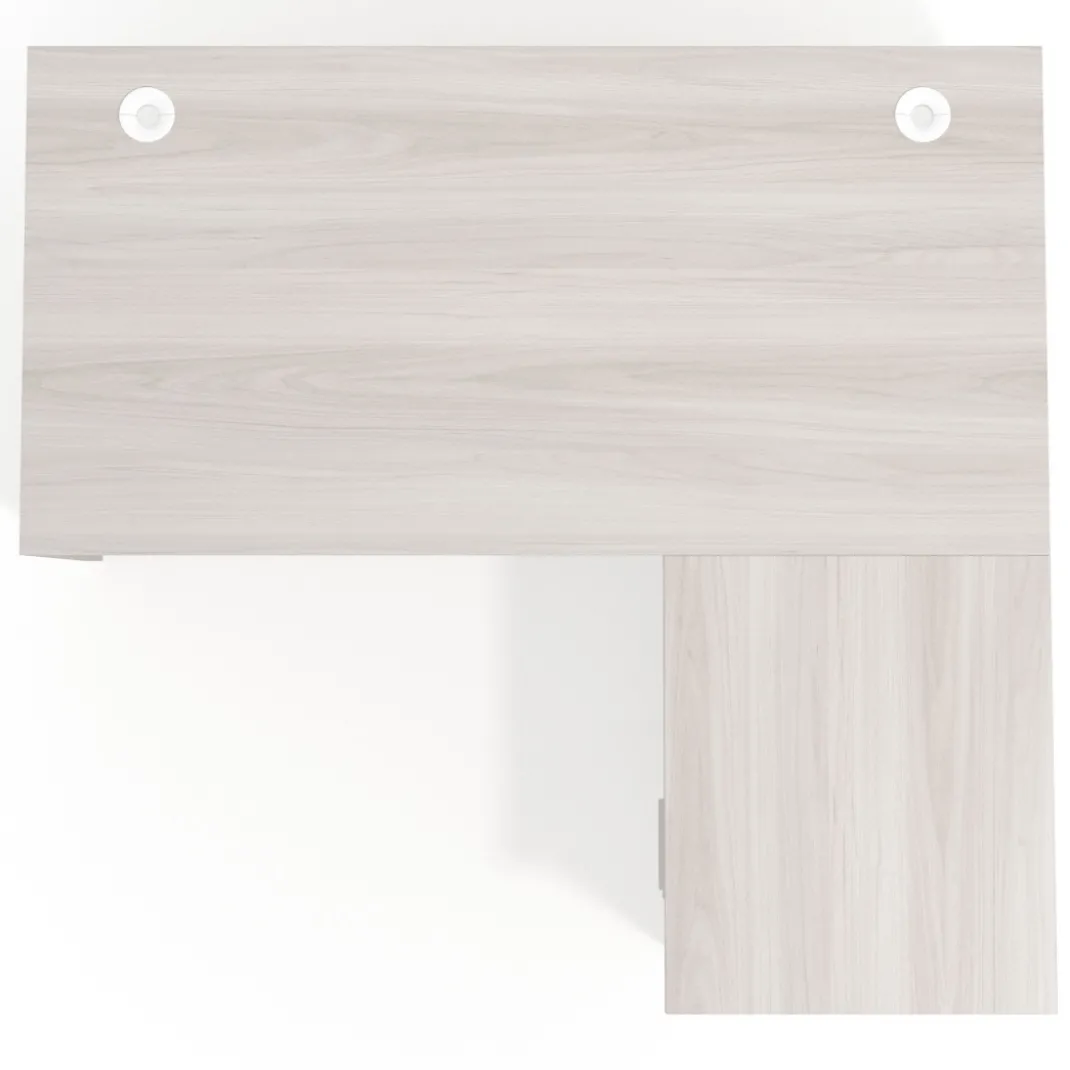 Mesa de Oficina con cajones Work Plus, ala corta, fondo 80, frontales melamina diseño rayado