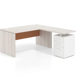 Mesa de Oficina con cajones Work Plus fondo 80, frontales de metal estructura california