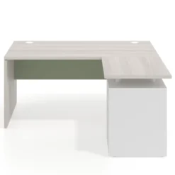 Mesa de Oficina con cajones Work Plus fondo 80, ala corta, frontales de metal estructura california