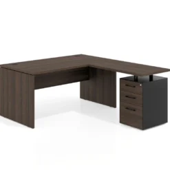 Mesa de Oficina con cajones Work Plus fondo 80, frontales melamina diseño monocolor