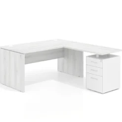 Mesa de Oficina con cajones Work Plus fondo 80, frontales de metal diseño monocolor