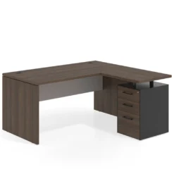 Mesa de Oficina con cajones Work Plus, ala corta, fondo 80, frontales melamina estructura mistral
