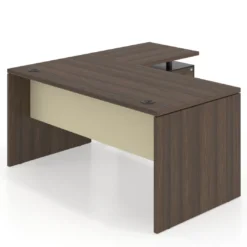Mesa de Oficina con cajones Work Plus, ala corta, fondo 80, frontales melamina estructura mistral