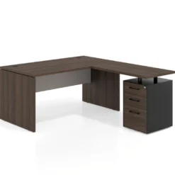 Mesa de Oficina con cajones Work Plus fondo 80, frontales melamina estructura mistral