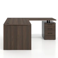 Mesa de Oficina con cajones Work Plus fondo 80, frontales melamina estructura mistral