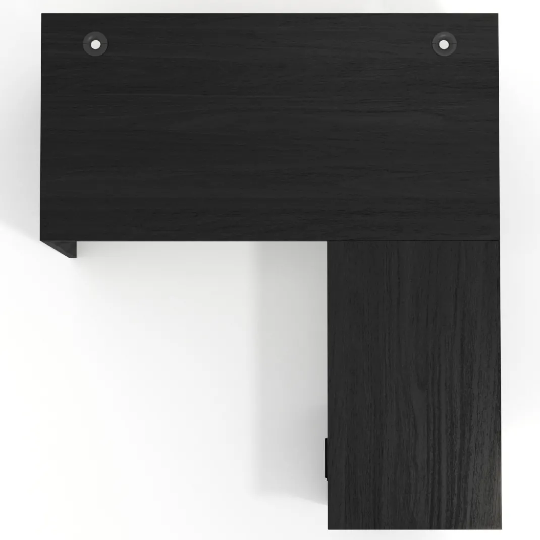 Mesa de Oficina con cajones Work Plus fondo 80, frontales melamina estructura bocamina