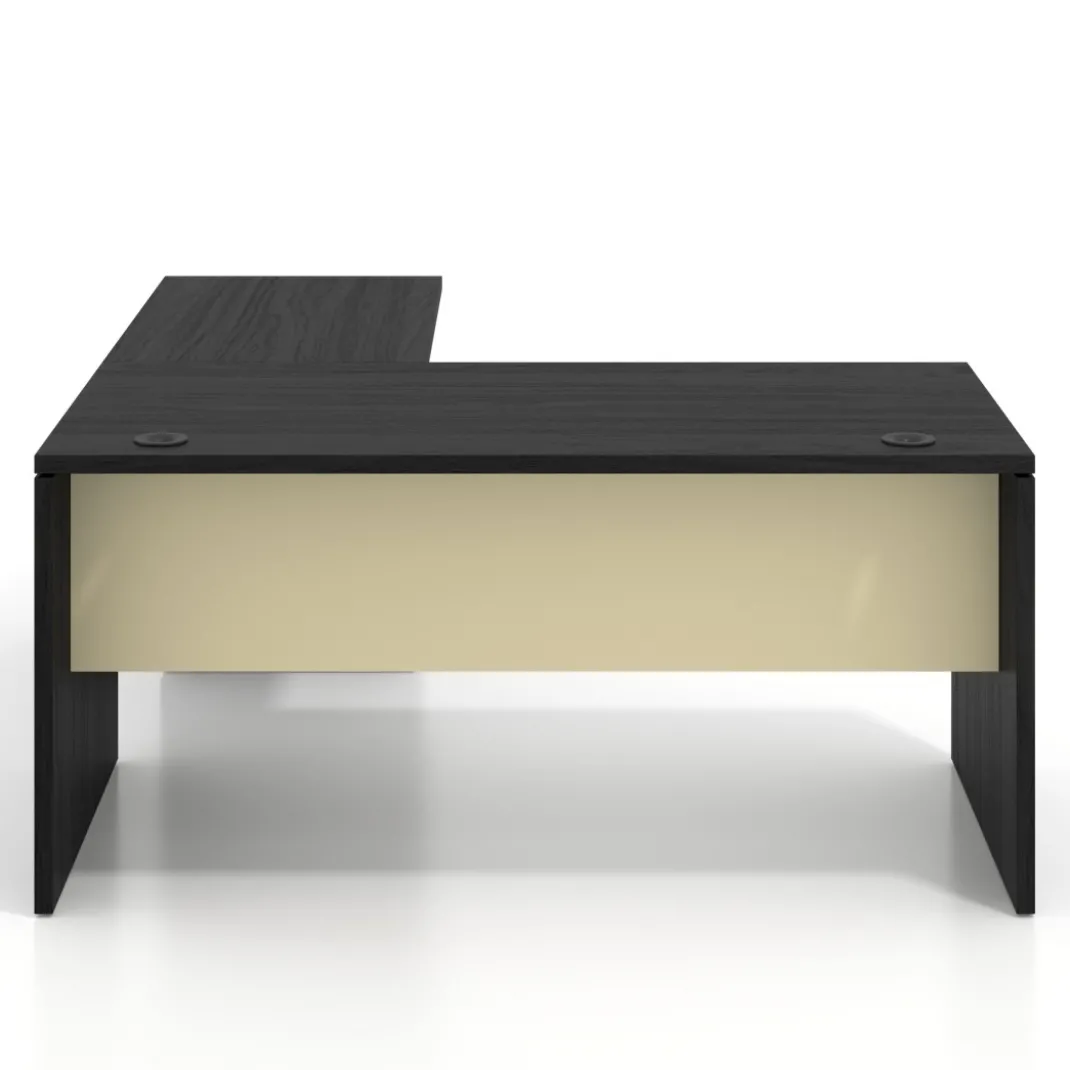 Mesa de Oficina con cajones Work Plus fondo 80, frontales melamina estructura bocamina