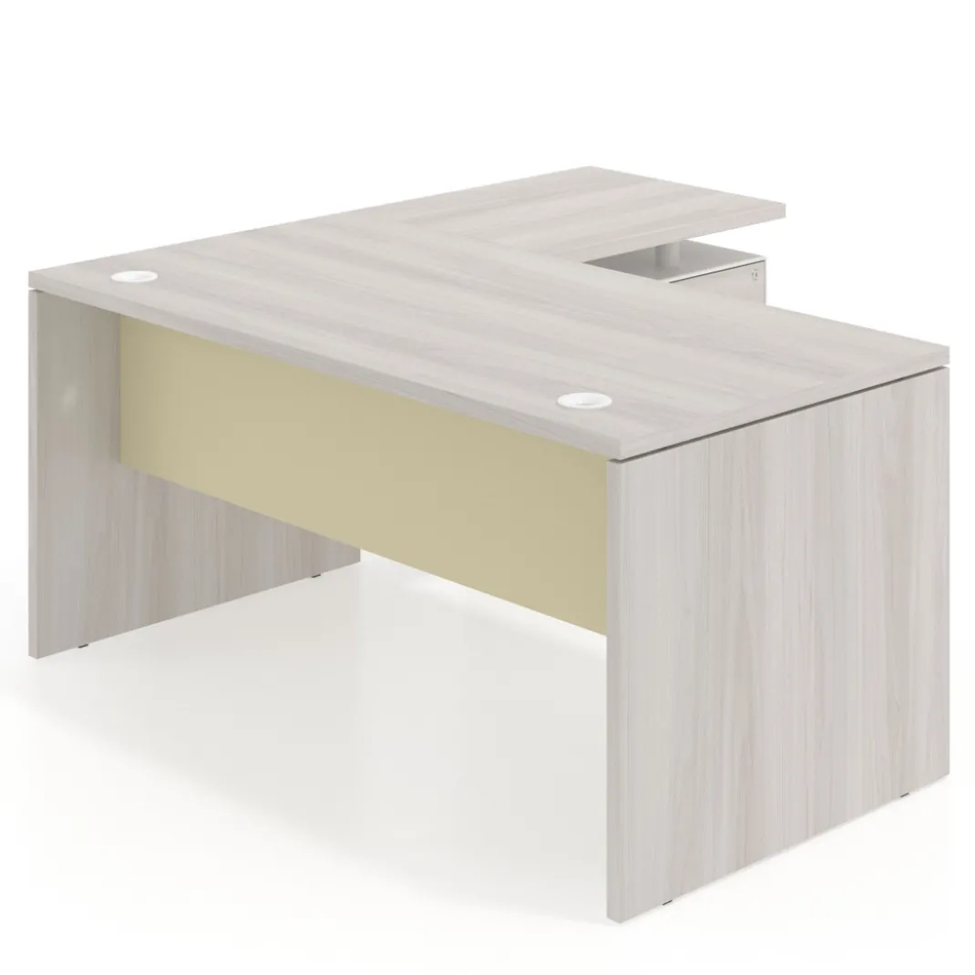 Mesa de Oficina con cajones Work Plus, ala corta, fondo 80, frontales melamina estructura california