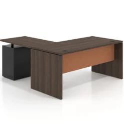 Mesa de Oficina con cajones Work Plus fondo 80, frontales de metal estructura mistral