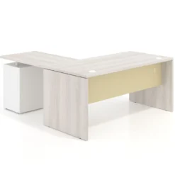 Mesa de Oficina con cajones Work Plus fondo 80, frontales melamina estructura california