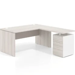Mesa de Oficina con cajones Work Plus fondo 80, frontales melamina estructura california