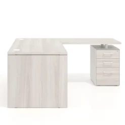 Mesa de Oficina con cajones Work Plus fondo 80, frontales melamina estructura california
