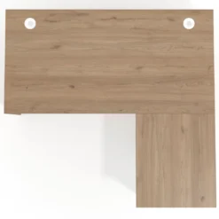 Mesa de Oficina con cajones Work Plus fondo 80, ala corta, frontales de metal estructura naturale