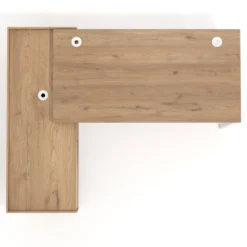 Mesa de oficina con pedestal cajonera Kube fondo 80cm estructura blanca