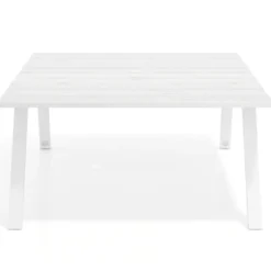 Mesa de oficina doble UvePro fondo 166, cantos rectos, estructura blanca