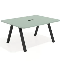 Mesa de oficina doble UvePro fondo 126, cantos redondeados, estructura negra