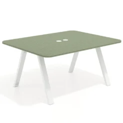 Mesa de oficina doble UvePro fondo 126, cantos redondeados, estructura blanca