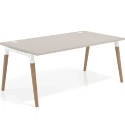 Mesa de oficina ejecutiva Arki, patas de madera, fondo 100cm