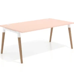 Mesa de oficina ejecutiva Arki, patas de madera, fondo 100cm