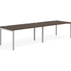 Mesa de oficina en continuidad progresiva doble Kube, fondo 100cm, estructura aluminio