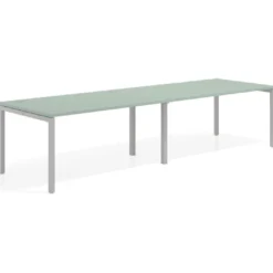 Mesa de oficina en continuidad progresiva doble Kube, fondo 100cm, estructura aluminio