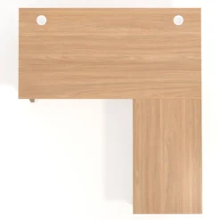 Mesa de oficina en L Arki fondo 80cm con ala, patas de madera
