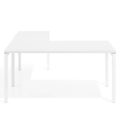 Mesa de oficina en L Kube fondo 80cm con ala, estructura blanca