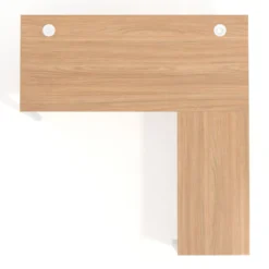 Mesa de oficina en L Kube fondo 68cm con ala estrecha, estructura blanco