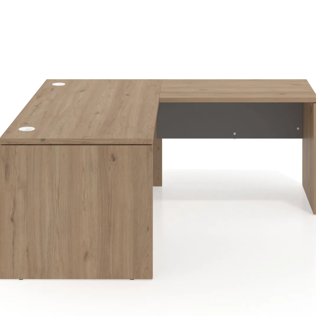 Mesa de Oficina en L Work Plus fondo 80 estructura naturale