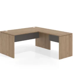 Mesa de Oficina en L Work Plus fondo 80 estructura naturale