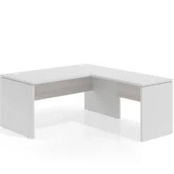 Mesa de Oficina en L Work Plus fondo 80 estructura blanco mate
