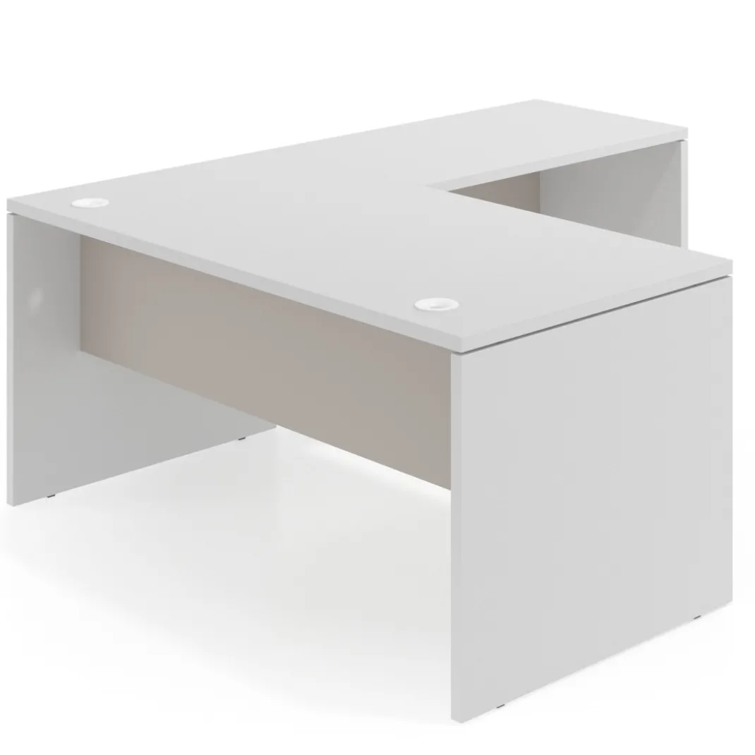 Mesa de Oficina en L Work Plus fondo 80 estructura blanco mate