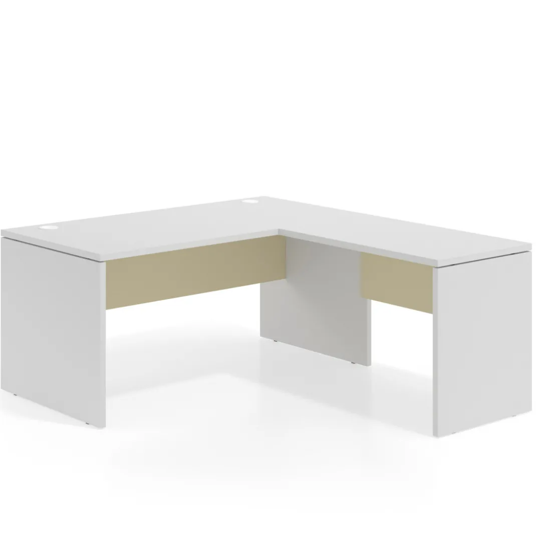 Mesa de Oficina en L Work Plus fondo 80 estructura blanco mate