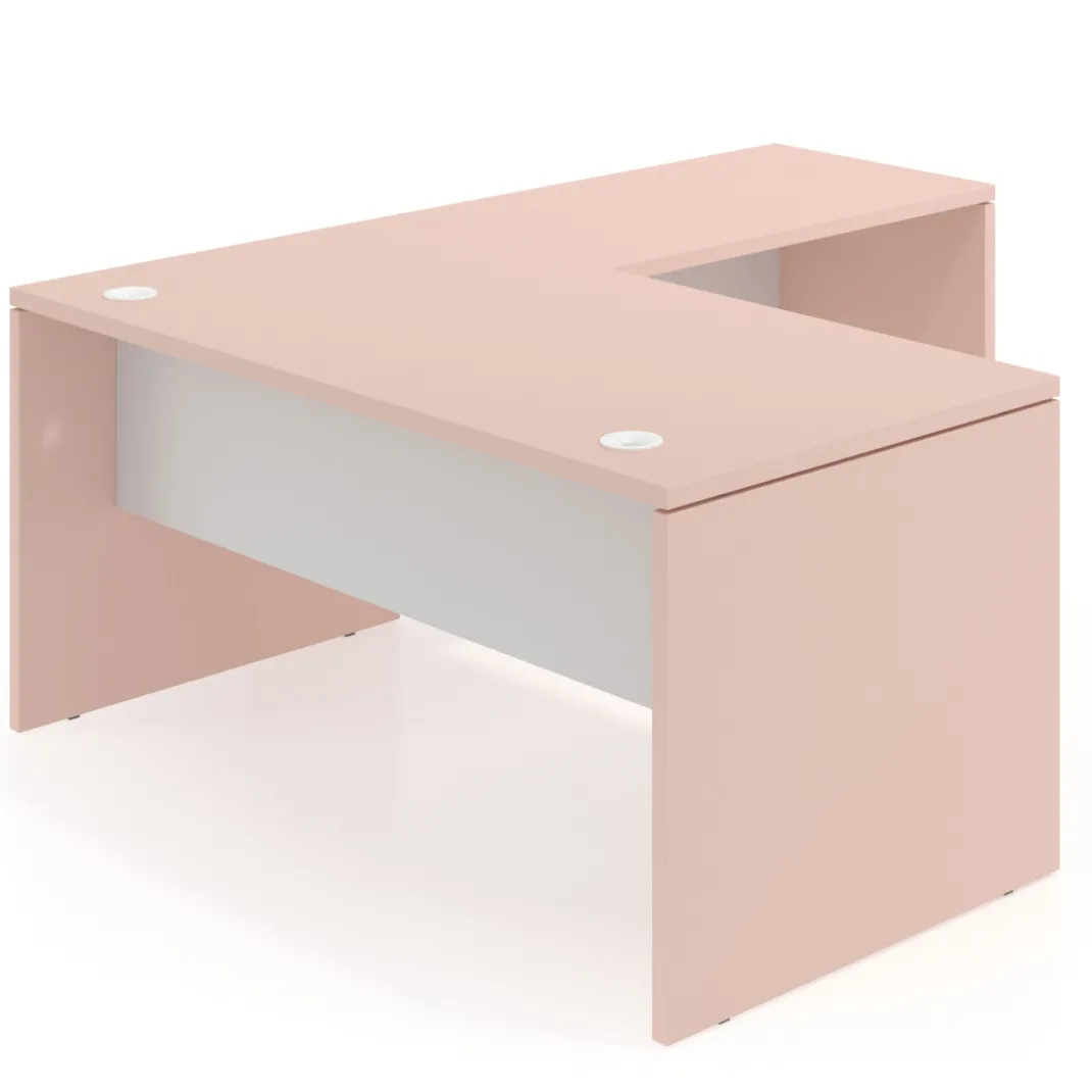 Mesa de Oficina en L Work Plus fondo 80 diseño bicolor