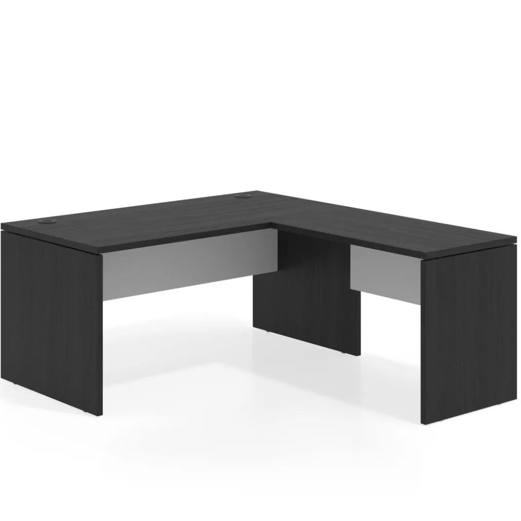 Mesa de Oficina en L Work Plus fondo 80 estructura bocamina