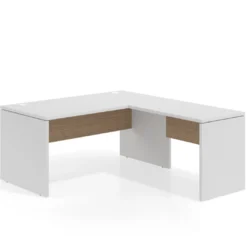 Mesa de Oficina en L Work Plus fondo 80 diseño rayado