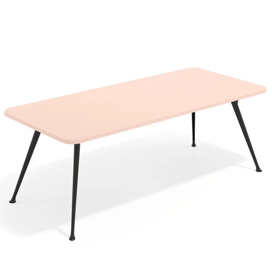 Mesa de oficina gran formato Tekno, fondo 100, patas aluminio inyectado, estructura negra
