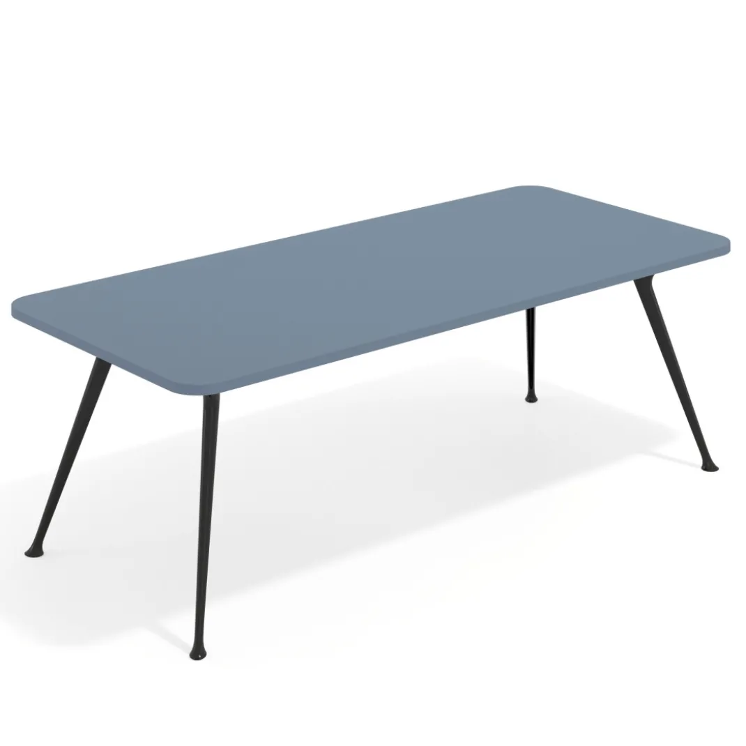 Mesa de oficina gran formato Tekno, fondo 100, patas aluminio inyectado, estructura negra