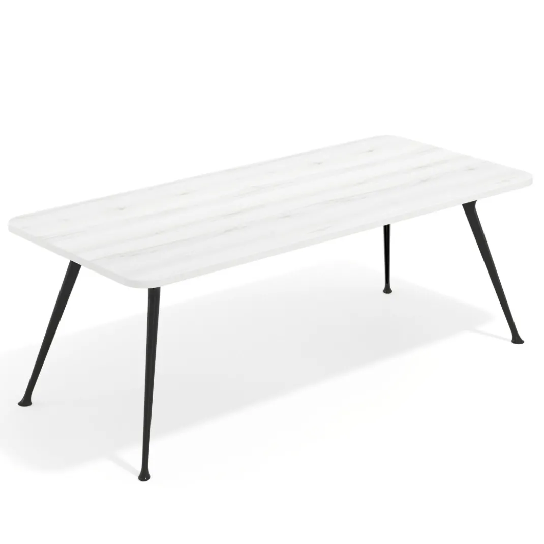 Mesa de oficina gran formato Tekno, fondo 100, patas aluminio inyectado, estructura negra