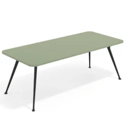 Mesa de oficina gran formato Tekno, fondo 100, patas aluminio inyectado, estructura negra