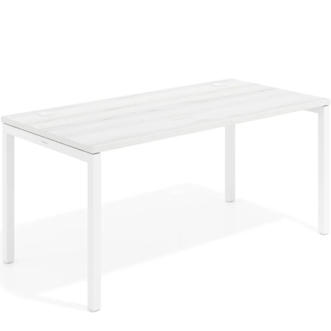 Mesa de oficina Kube fondo 80cm estructura blanca