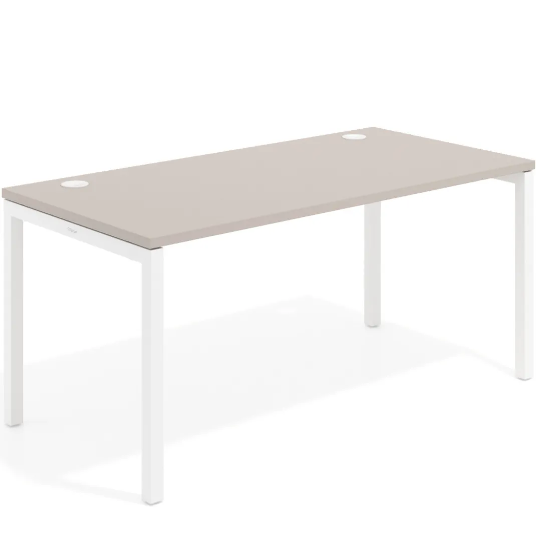 Mesa de oficina Kube fondo 80cm estructura blanca