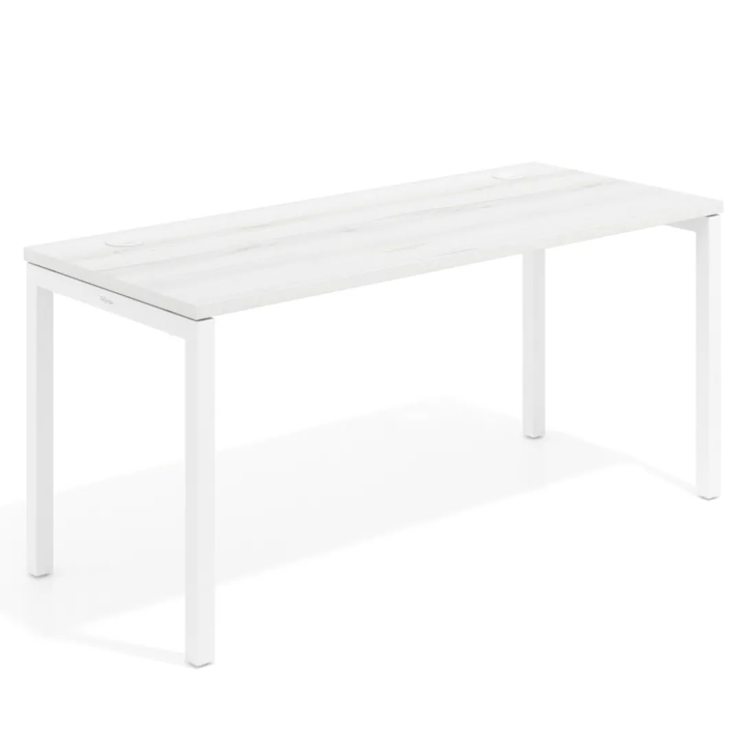 Mesa de oficina Kube fondo 68cm estructura blanca