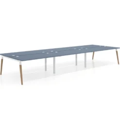 Mesa de oficina multipuesto Arki triple, fondo 166 cm, sobre recto