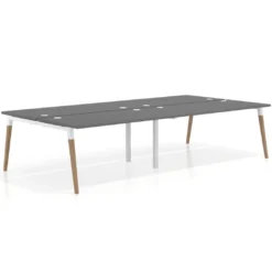 Mesa de oficina multipuesto Arki doble, fondo 166 cm, sobre recto