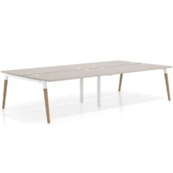Mesa de oficina multipuesto Arki doble, fondo 166 cm, sobre recto