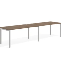 Mesa de oficina progresiva doble Kube, fondo 80cm, estructura aluminio